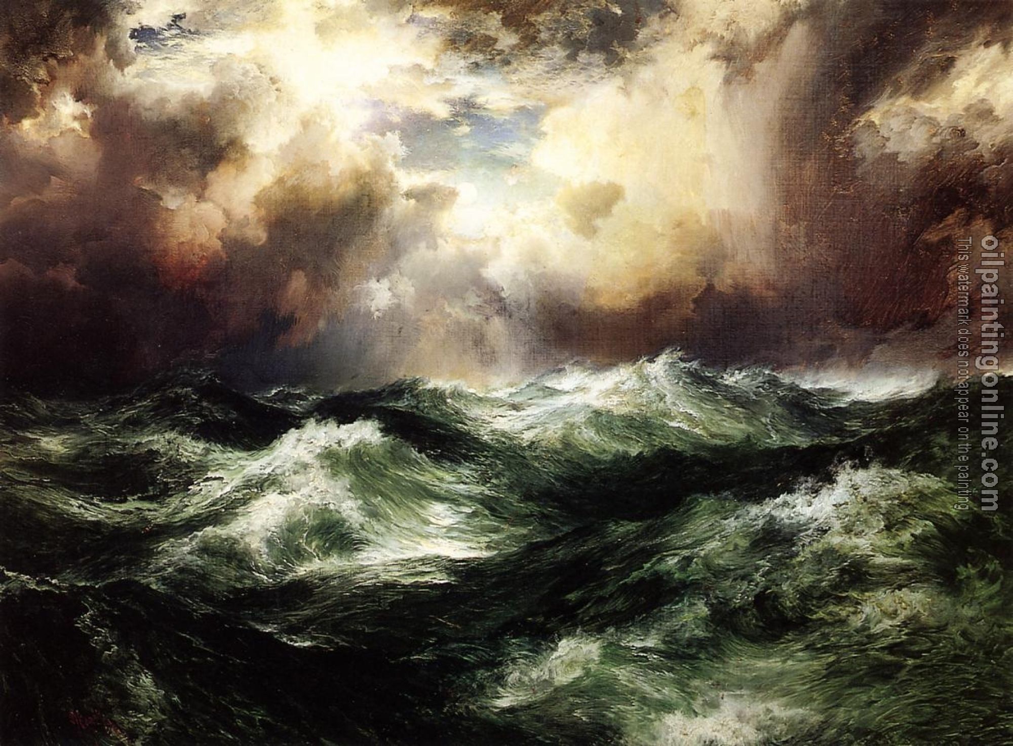 Moran, Thomas - Moonlit Seascape